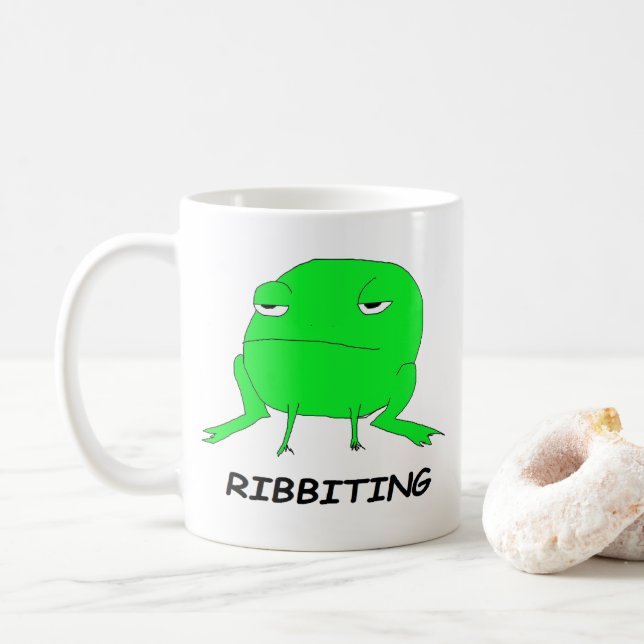 Tasse animale de calembour de grenouille de (Avec donut)
