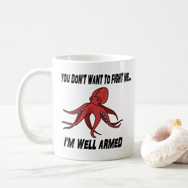 Tasse animale de calembour de poulpe armé bon (Avec donut)