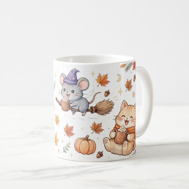 Tasse Animaux Sorcier Halloween Mignon (Devant droit)