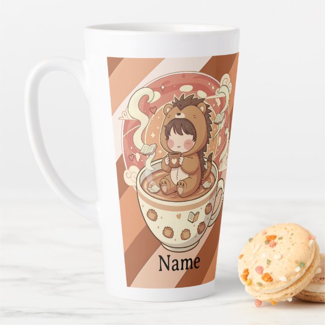 Tasse Anime Hérisson Jumbo Café & Latte 17oz (En situation)