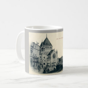 Tasse antique de carte postale de synagogue de