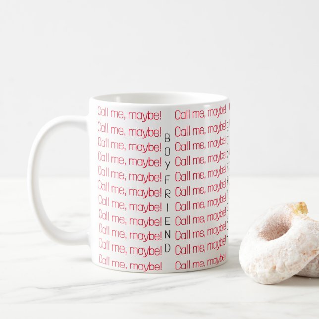 Tasse Appelle-moi, peut-être petit ami (Avec donut)