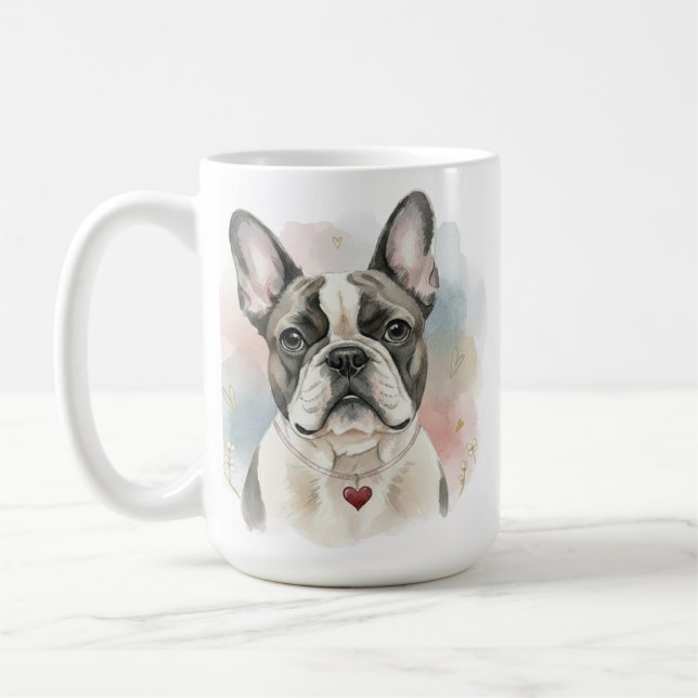 Tasse aquarelle Bouledogue français – Douce Saint- (Gauche)