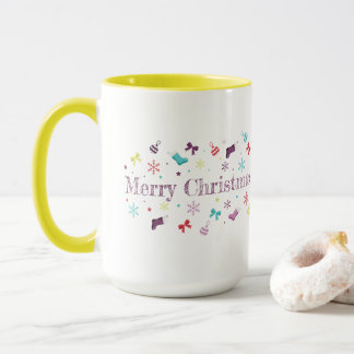 Tasse aquarelle colorée de Noël joyeux