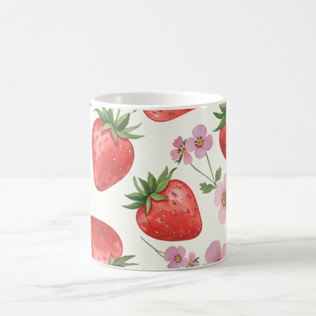 Tasse aquarelle fraise (Centre)