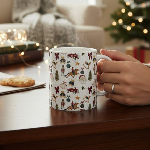 Tasse aquarelle jouets de vacances nostalgiques