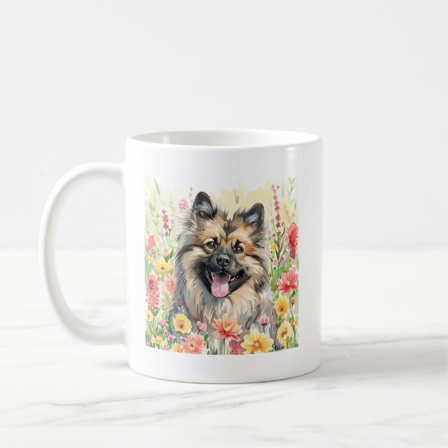Tasse aquarelle Keeshond (Gauche)