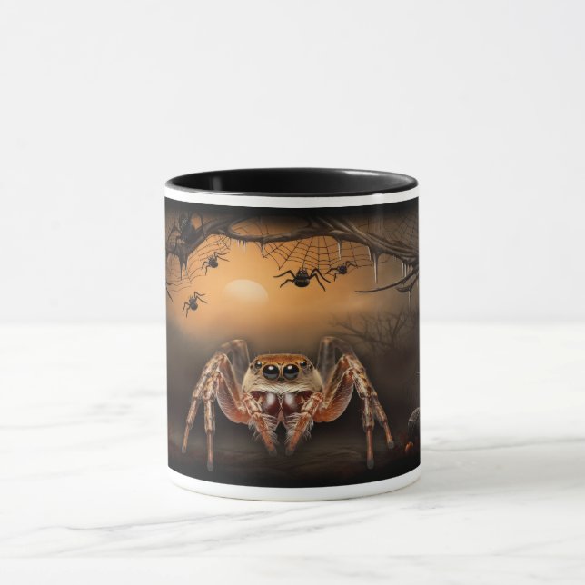 Tasse Araignée sauteuse et citrouilles d'Halloween (Centre)