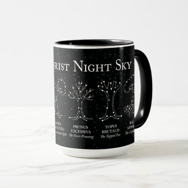 Tasse Arboriste ciel nocturne noir 425 ml (Devant droit)