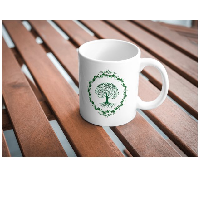 Tasse Arbre de Vie Vert Minimaliste (Créateur téléchargé)