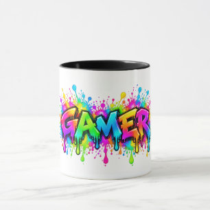 Tasse Arc-en-ciel de jeu de graffiti coloré pour j
