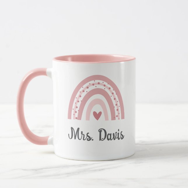 Tasse Arc-en-Ciel Personnalisée pour Enseignant (Gauche)