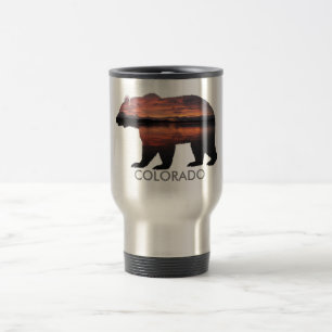 Tasse argentée du coucher du soleil de l'ours