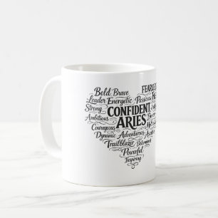 Tasse Aries Nuage de mots du zodiaque