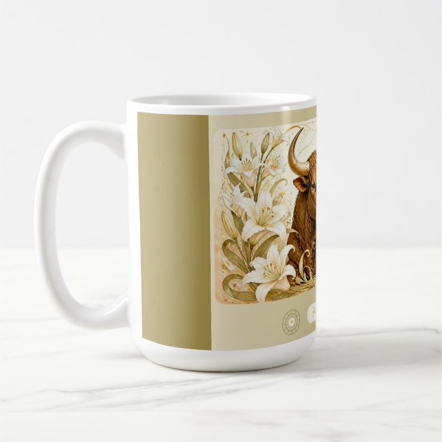 Tasse Art Nouveau Taureau Lily (Gauche)