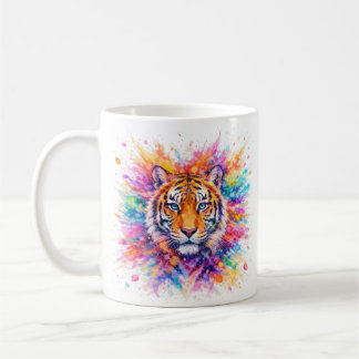 Tasse artistique aquarelle au tigre du festival Ho