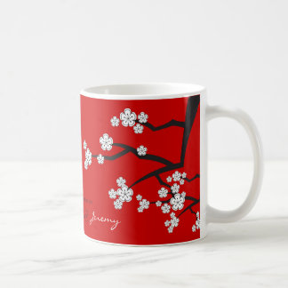 Tasse asiatique de mariage de Sakura de zen blanc