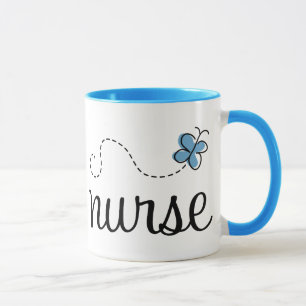 Tasse assez bleue d'infirmière