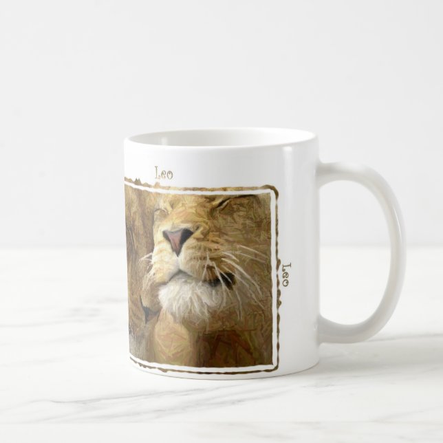 Tasse Astrologie Leo - Lions Dessin Numérique (Droite)