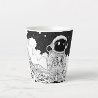 Tasse Astronaute Latte – Art de l'Espace en Bande 