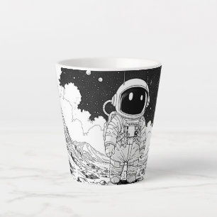 Tasse Astronaute Latte – Art de l'Espace en Bande