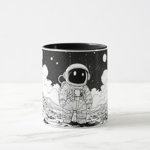 Tasse Astronaute Lune 11oz Art de la Bande Dessi