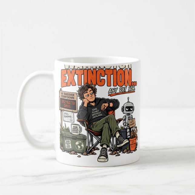Tasse Attendant l'Extinction de l'IA (Gauche)