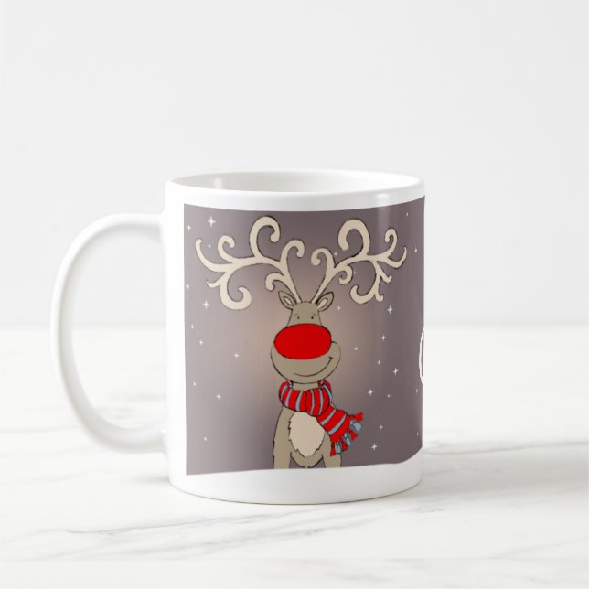 Tasse au nez rouge de Noël heureux de renne (Gauche)