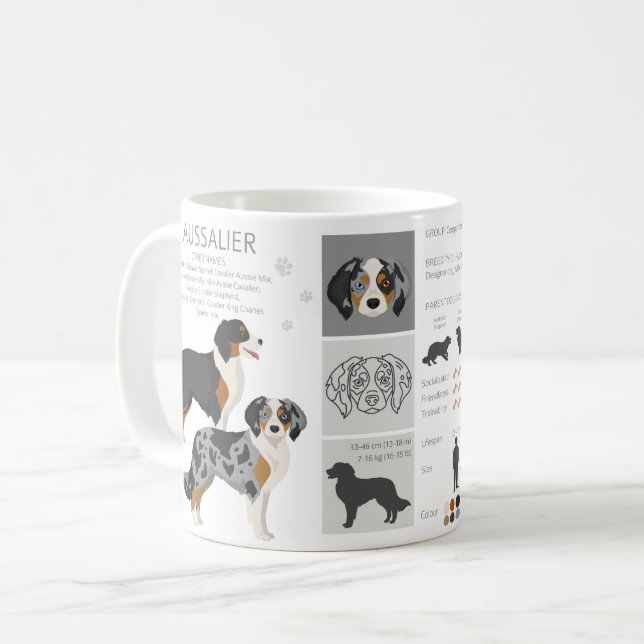 Tasse Aussalier chien mix (Devant gauche)