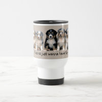 Tasse australienne de voyage de chiots de berger