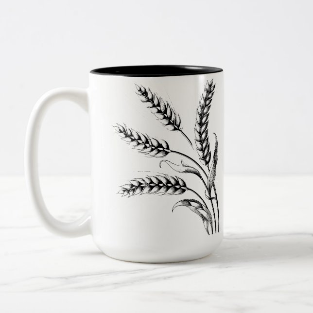 Tasse aux Épis de Blé – Mug Café Rustique Fermier (Gauche)