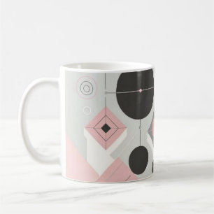 Tasse aux formes géométriques modernes rose et gri