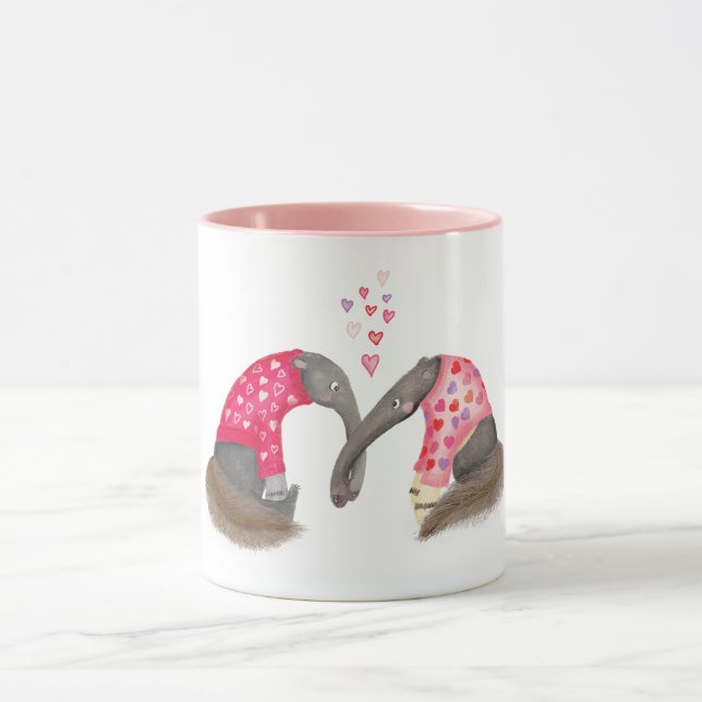 Tasse aux fourmiliers mignons amoureux (Centre)