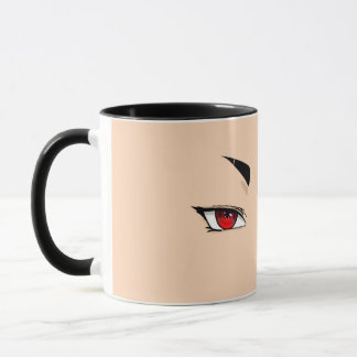 Tasse aux Yeux d'Anime Rouges Minimalistes