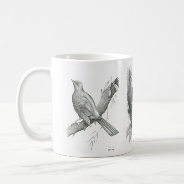Tasse avec 3 oiseaux cambodgiens par Vannak Anan (Gauche)