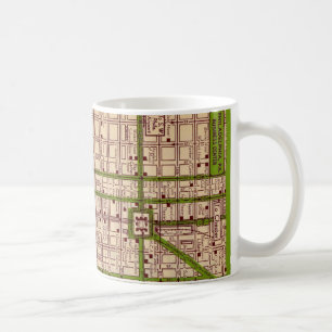 Tasse avec ancienne carte de rue de Philadelphie