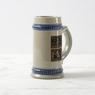 Tasse avec billet Notgeld de 2 Mark vintage 1921