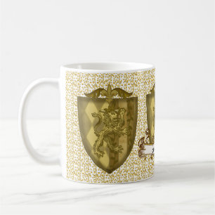 Tasse avec blason de famille Lion Shield nom de fa