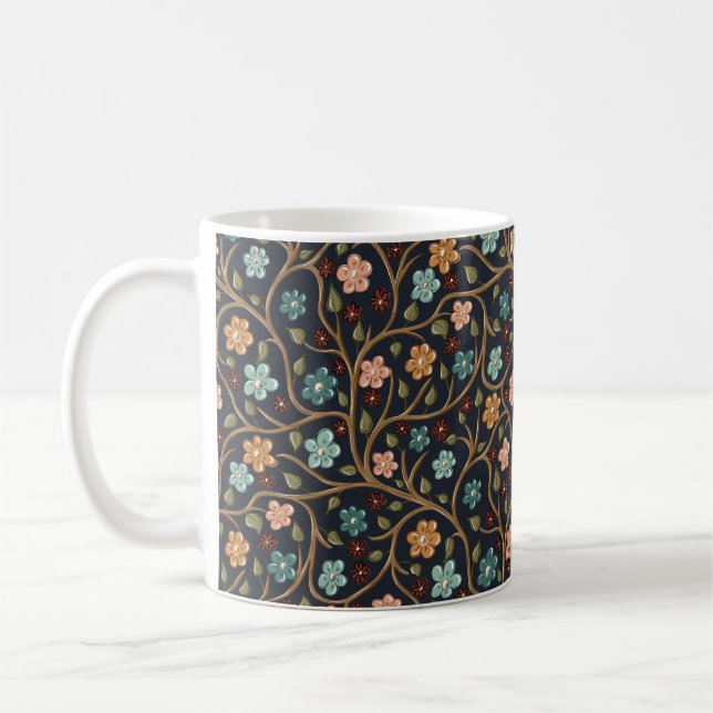 Tasse avec branches et fleurs (Gauche)