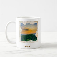 Tasse avec cadre de journal vintage pour photo per