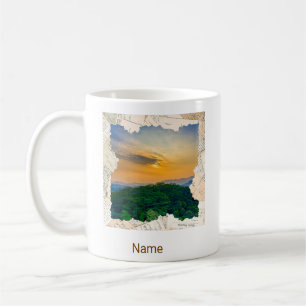 Tasse avec cadre de journal vintage pour photo per