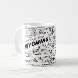 Tasse avec carte ancienne du Wyoming