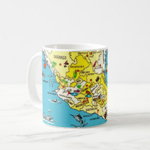 Tasse avec carte colorée du Mexique