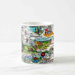 Tasse avec carte colorée vintage du Colorado