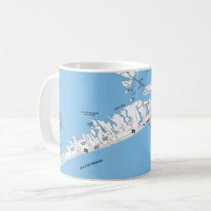Tasse avec carte de la plage de Galveston