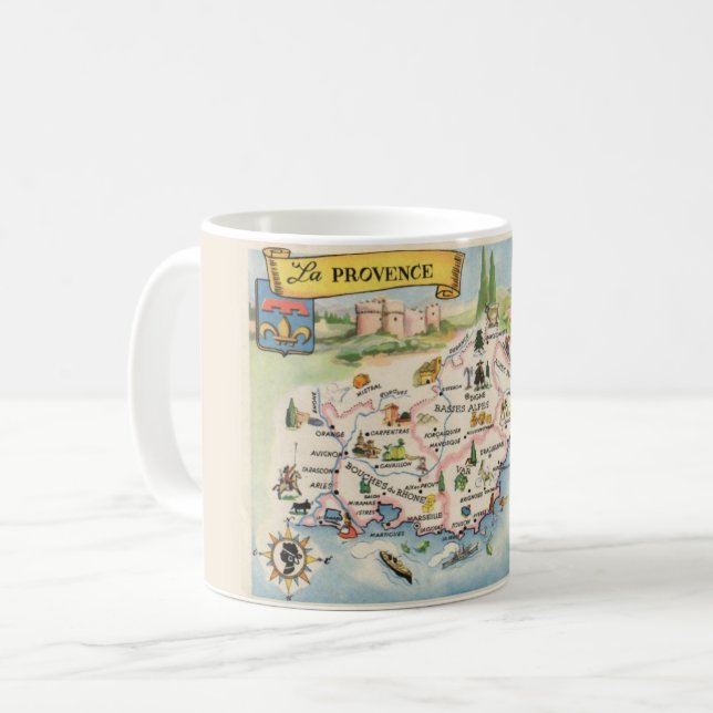 Tasse avec carte de la Provence France (Devant gauche)