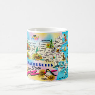 Tasse avec carte de l'État du Massachusetts Bay