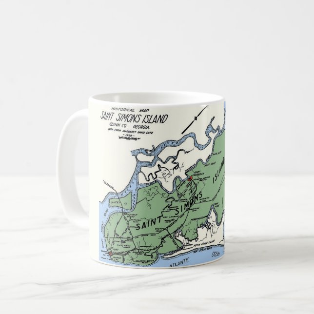 Tasse avec carte de l'île St Simons (Devant gauche)