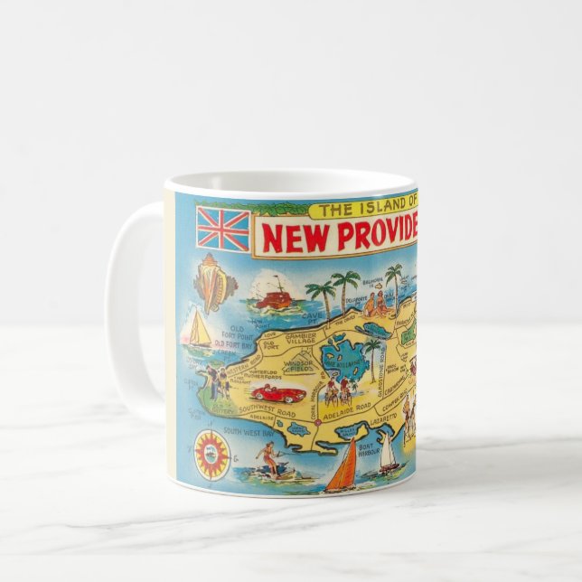 Tasse avec carte de New Providence - Nassau (Devant gauche)