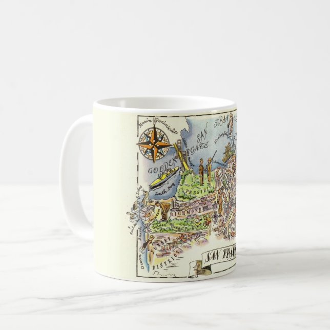 Tasse avec carte de San Francisco (Devant gauche)